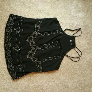 Black beaded party top
