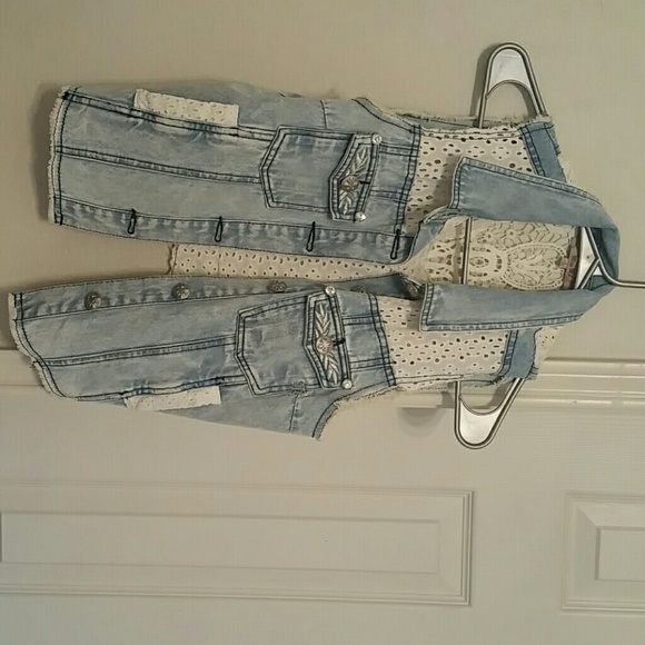 Miss Me Denim and Lace vest