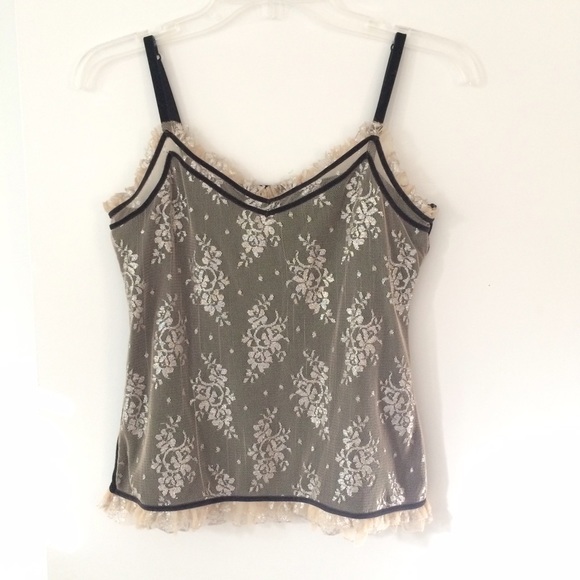 New York & Company floral detail camisole black