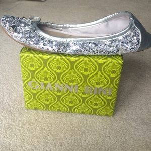Gianni Bini Silver Glitter Flats