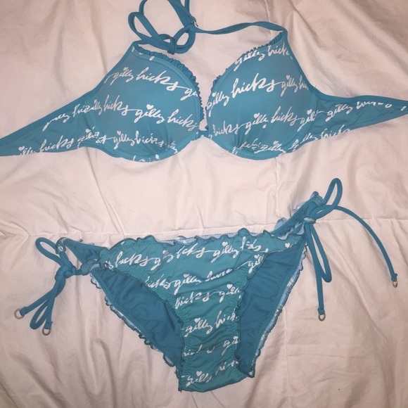 Gilly hicks cute blue bathing suit