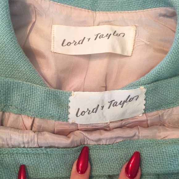 SOLD VINTAGE turquoise jacket and skirt - Picture 4 of 4
