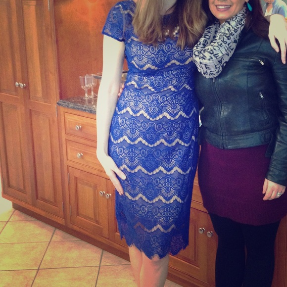 Sapphire Blue Lace bebe Dress