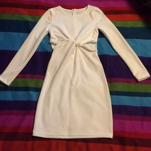 White long sleeve mini dress
