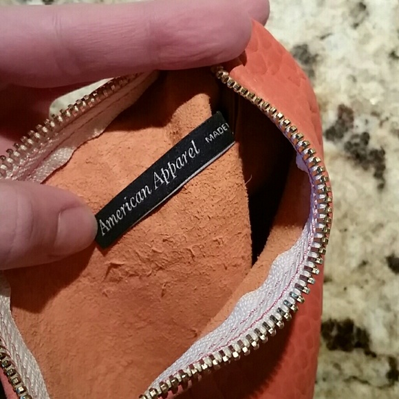 AMERICAN APPAREL leather carry all pouch orange - Picture 3 of 3
