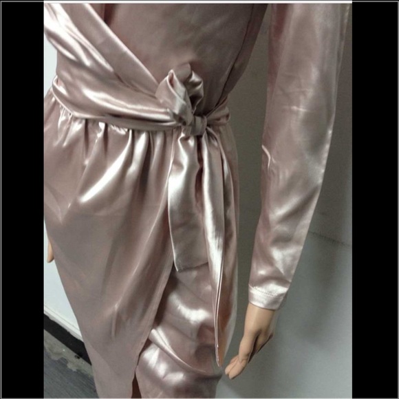 *SOLD* satin high slit dress - Picture 4 of 4