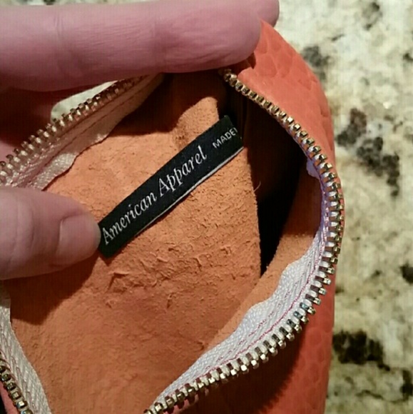 American apparel leather carry all pouch orange - Picture 3 of 3