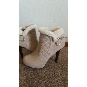 Nude Heel Booties