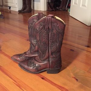 Frye Billy Firebird dark brown cowboy boots