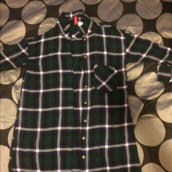 Longline Plaid Button Down