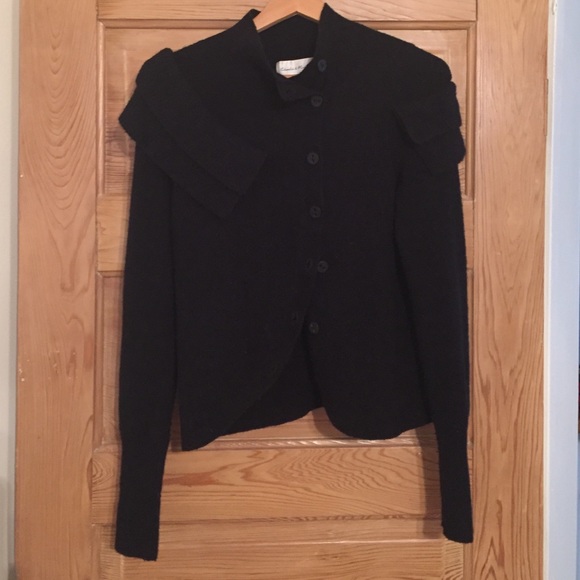 Anthropologie black ruffle sweater