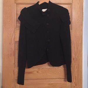 Anthropologie black ruffle sweater