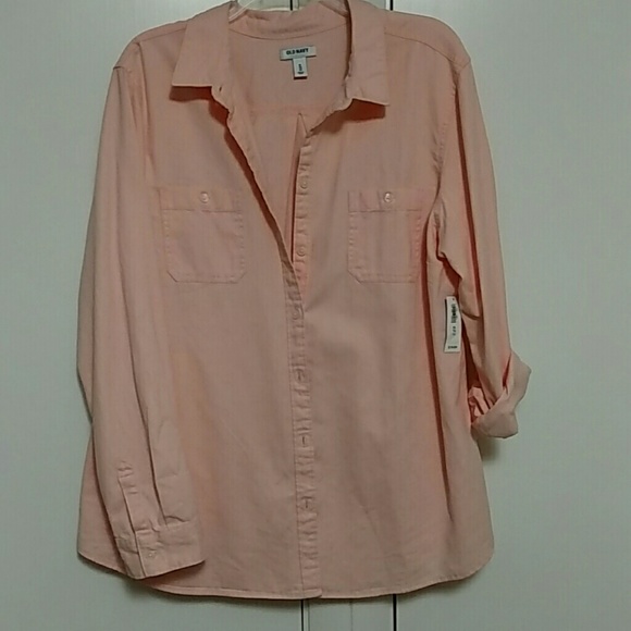 Peach colored button down