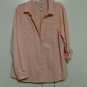 Peach colored button down