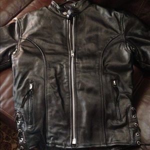 Leather motorcycle jacket