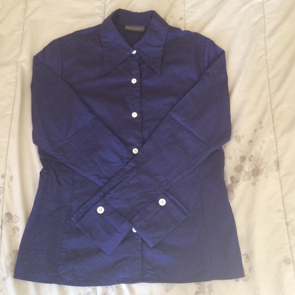 Banana Republic Dark royal blue eggplant colored button down shirt