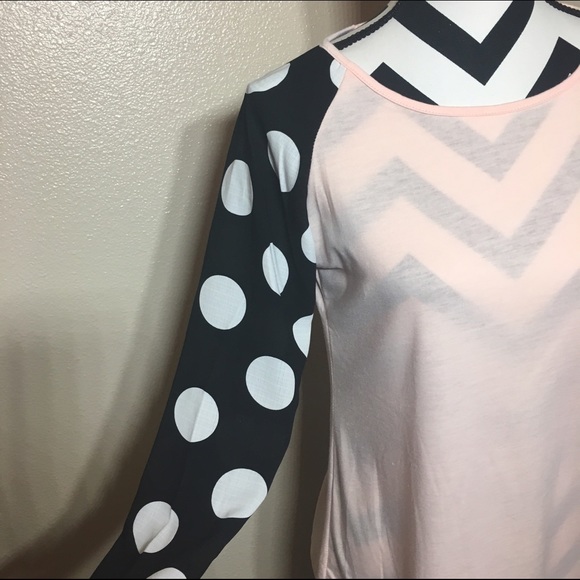 🚫SOLD🚫Sweet Polka Dot Baseball T-Shirt - Picture 3 of 4