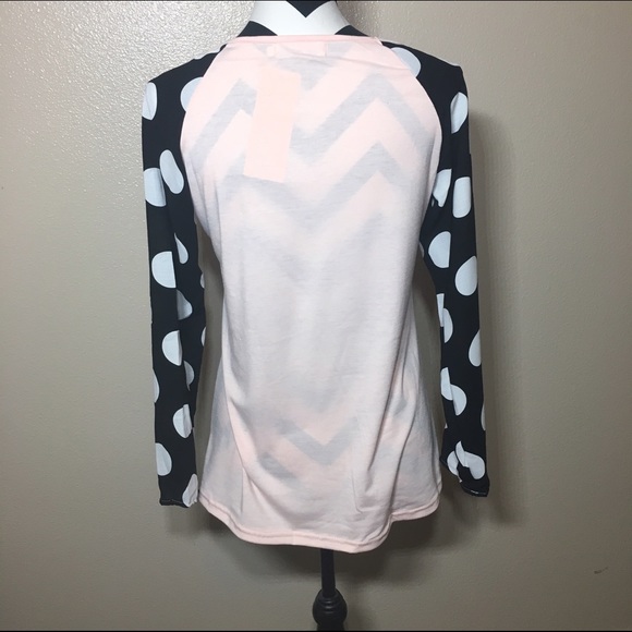 🚫SOLD🚫Sweet Polka Dot Baseball T-Shirt - Picture 4 of 4
