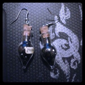 Black glitter earrings