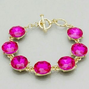 Dazzling Pink and Gold toggle bracelet