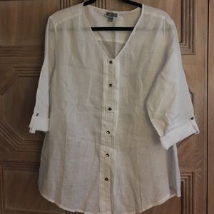JM Collection size 16 white button down shirt