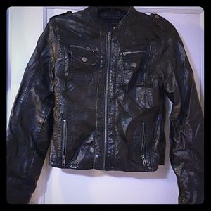 Black leather jacket