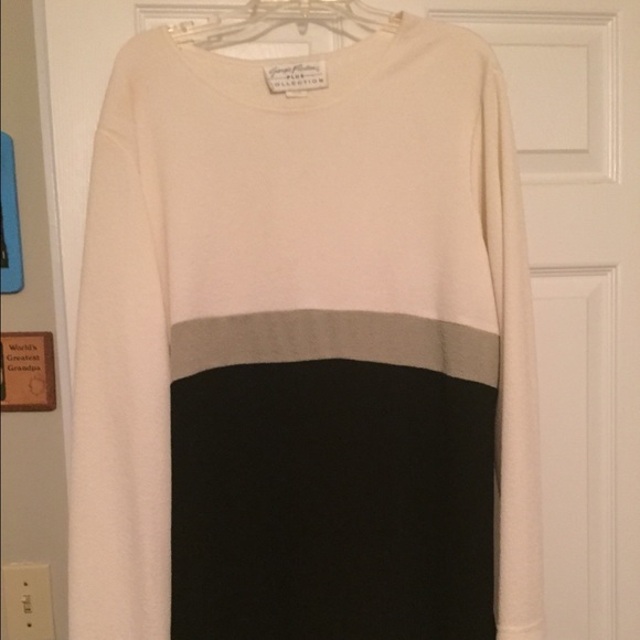 Cream black and khaki sweater top