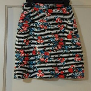 Striped floral skirt