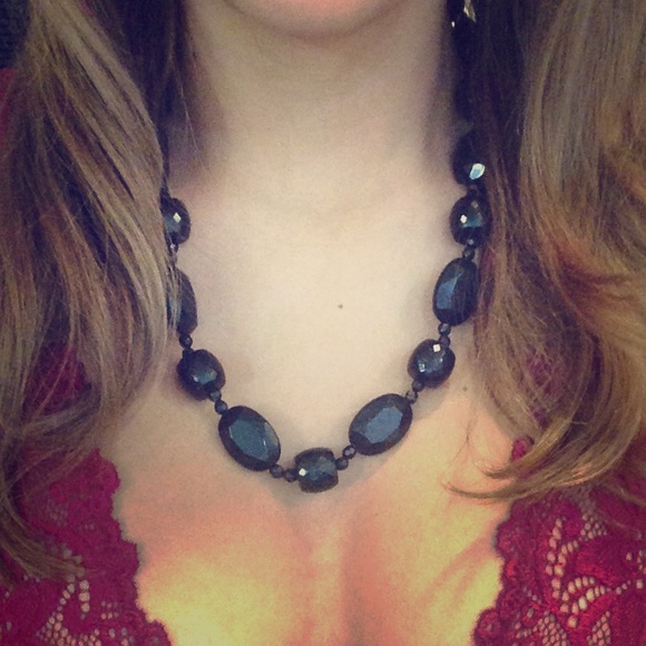 Simple black statement necklace
