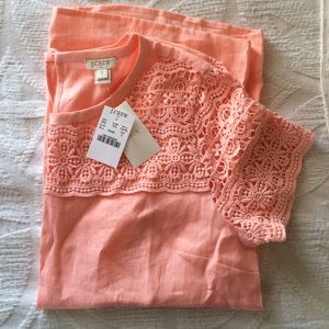 J Crew Peach Eyelet Blouse
