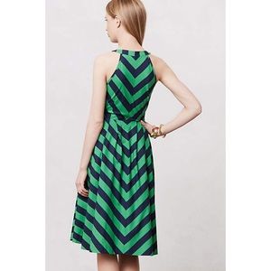 Anthropologie Dresses - Anthropologie Green and Navy Striped Dress Anthropologie Dresses - Anthropologie Green and Navy Striped Dress