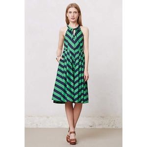 Anthropologie Dresses - Anthropologie Green and Navy Striped Dress Anthropologie Dresses - Anthropologie Green and Navy Striped Dress