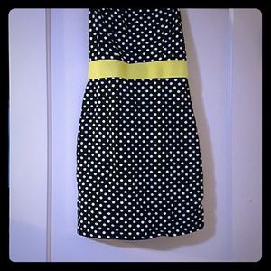 Polka dot strapless dress