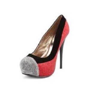 Glitter Cap Colorblock Round Toe High Heel Pump 8 Glitter Cap Colorblock Round Toe High Heel Pump 8