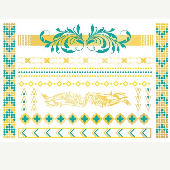 4 Sheets of Metallic Tattoos