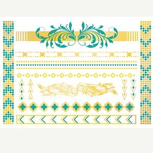 4 Sheets of Metallic Tattoos