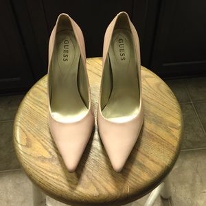 Blush pink pointed toe heels