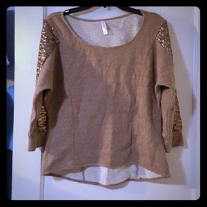 Brown sequined sweater