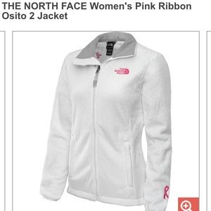 North face osito jacket w/ pink ribbon!!