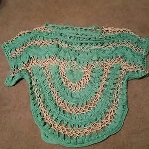 Crocheted cover up.