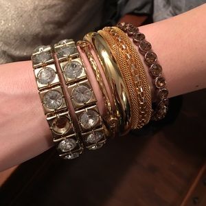 Assorted gold bangles