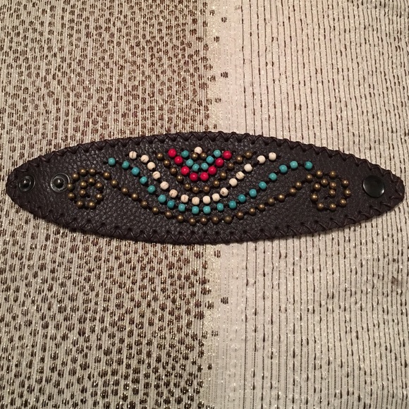 Beaded leather bracelet 🔮