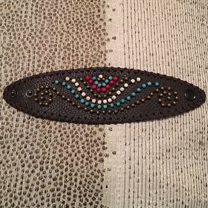 Beaded leather bracelet 🔮