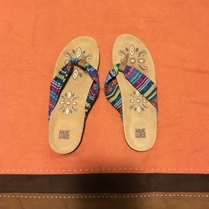 Muk Luks Multi-colored Tribal Patterned Sandals