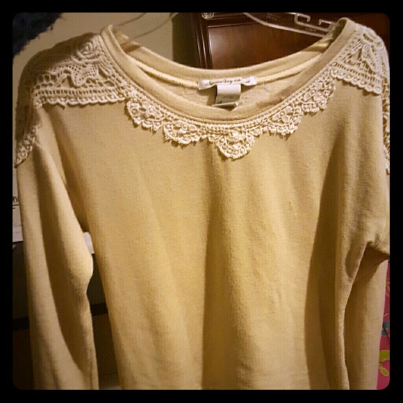 American Rag Sweaters - Final sale* AMERICAN RAG Lace trimmed sweater