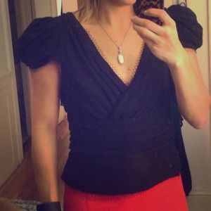 Cute double vneck top