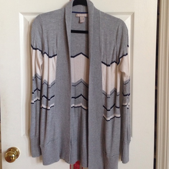 Banana Republic Chevron Stripe Long Open Cardigan