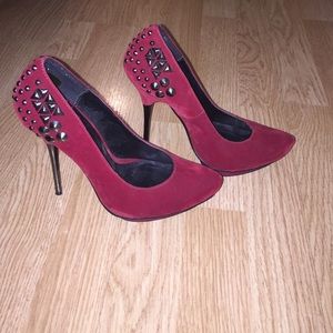 Red Bakers studded pumps
