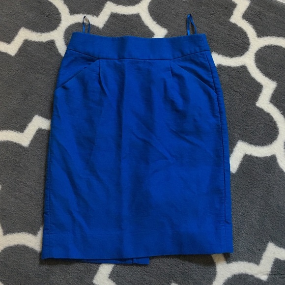 Blue jcrew pencil skirt