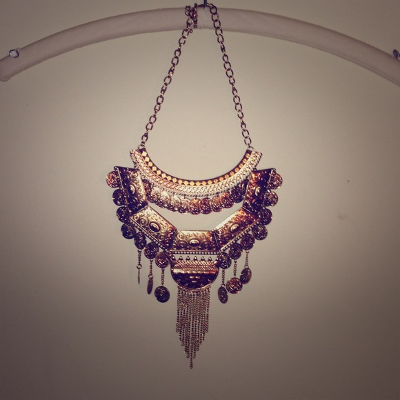 Gold statement necklace